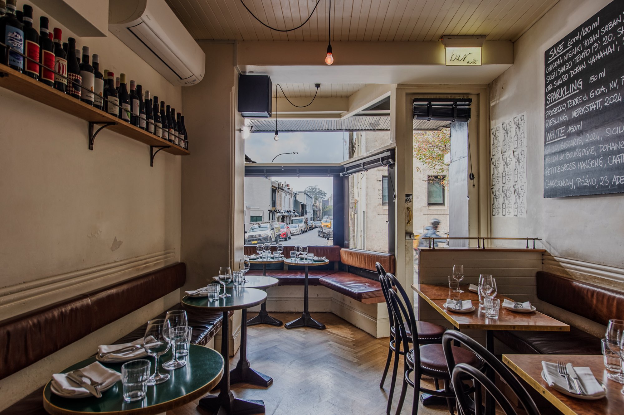 10 William Street wine bar, Sydney, looking out to the street