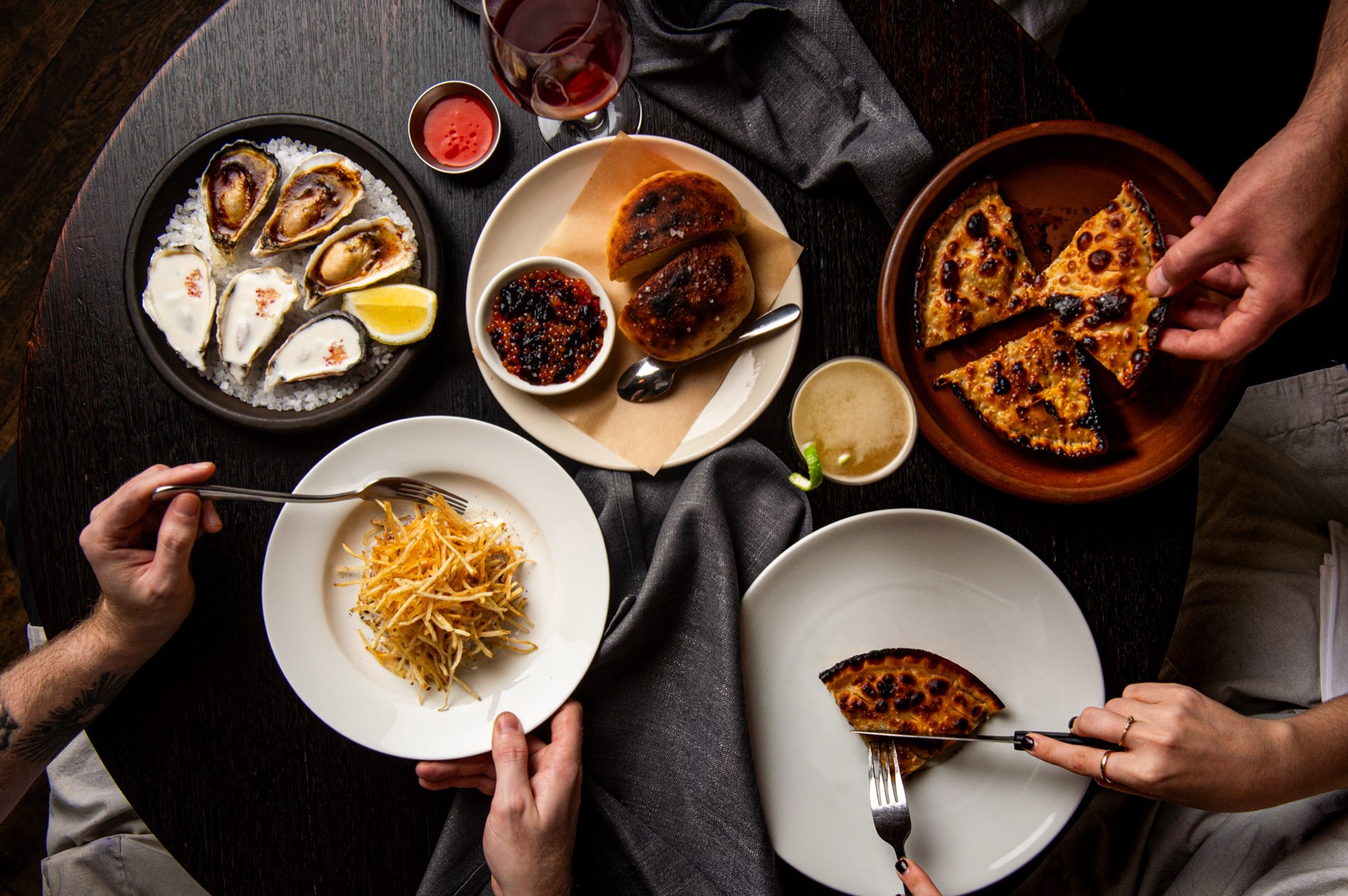 A shared table at Ester from above